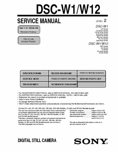 Sony DSC-W1 Sony DSC-W1 Service Manual